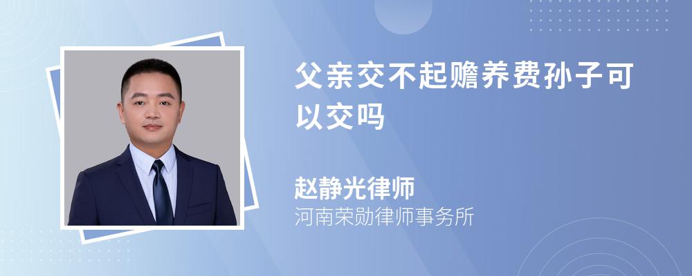 父亲交不起赡养费孙子可以交吗 父亲交不起赡养费孙子可以交吗