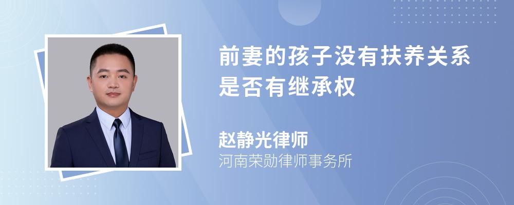 前妻的孩子没有扶养关系是否有继承权 前妻的孩子没有扶养关系是否有继承权