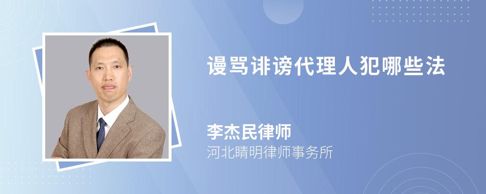 谩骂诽谤代理人犯哪些法 谩骂诽谤代理人犯哪些法