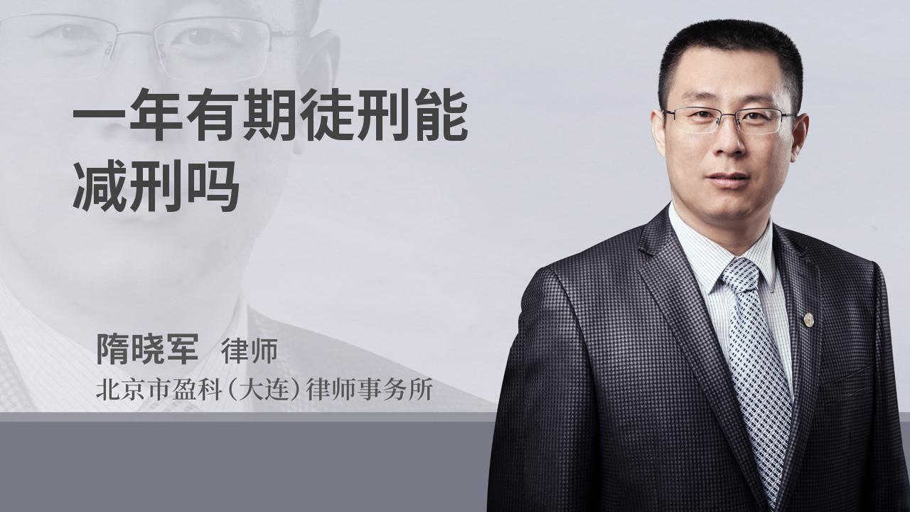 一年有期徒刑能减刑吗