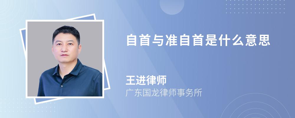 自首与准自首是什么意思