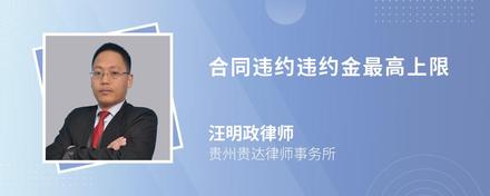 合同违约违约金最高上限