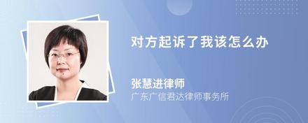对方起诉了我该怎么办