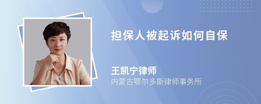 担保人被起诉如何自保