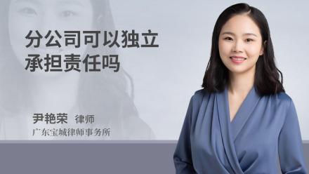 分公司可以独立承担责任吗